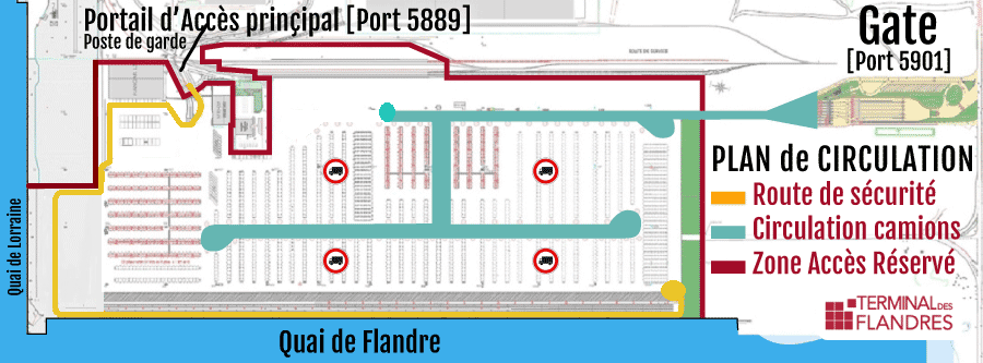 Plan de circulation dans la ZAR de Terminal des Flandres